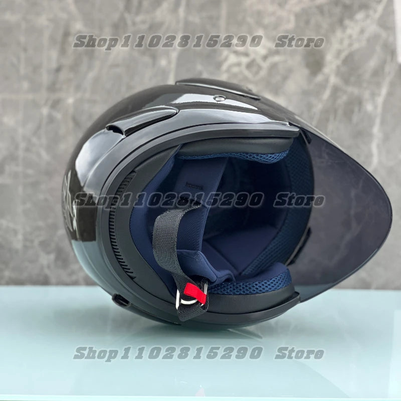 Ram5 Bright Black Half Helmet Men and Women Motorcycle Off-Road Summer Helmet Downhill Racing Mountain Cross Casco Capacete