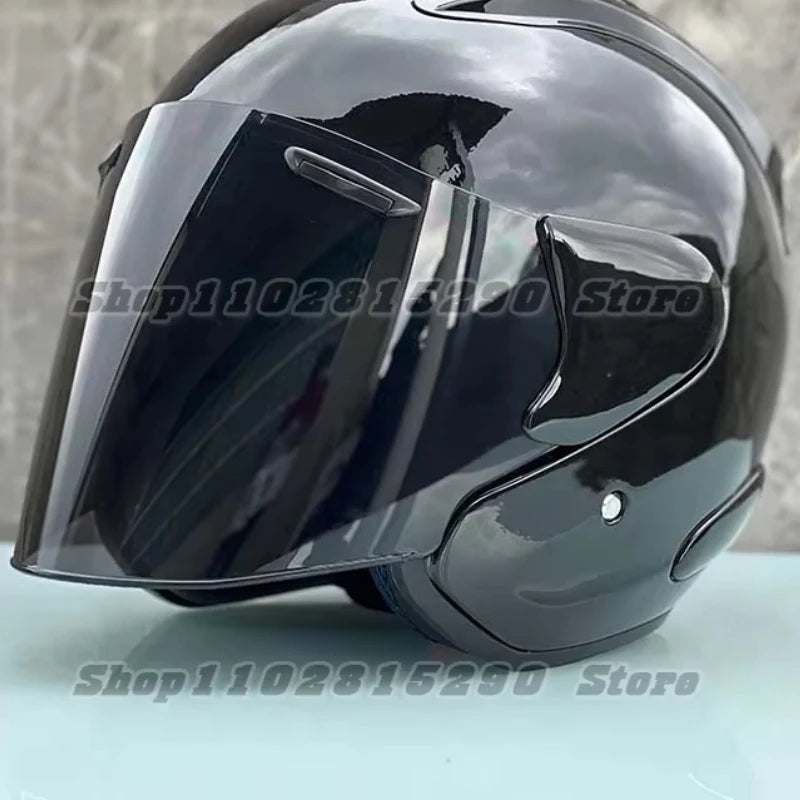 Ram5 Bright Black Half Helmet Men and Women Motorcycle Off-Road Summer Helmet Downhill Racing Mountain Cross Casco Capacete