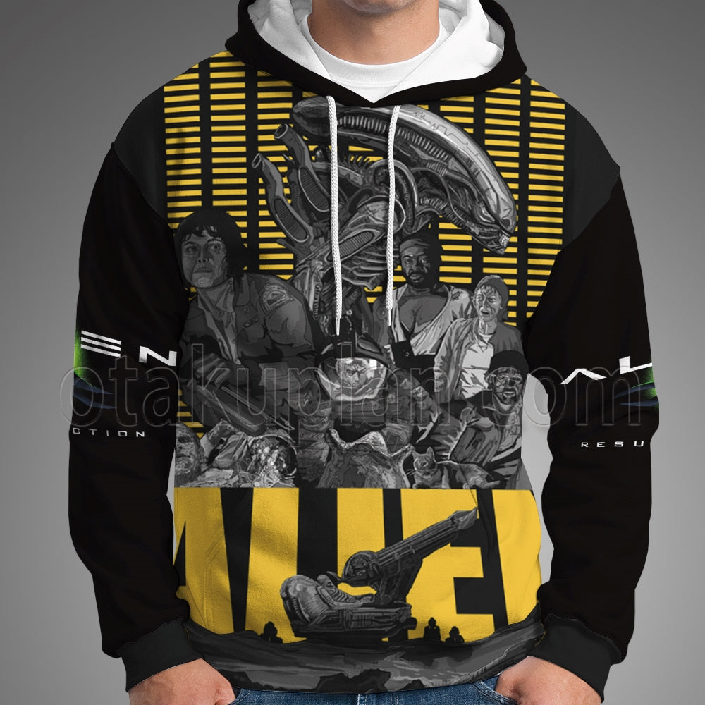 Alien Resurrection 1979 Black And Yellow Hoodie