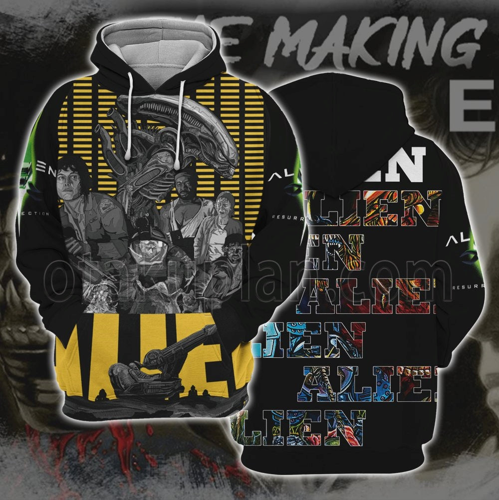 Alien Resurrection 1979 Black And Yellow Hoodie