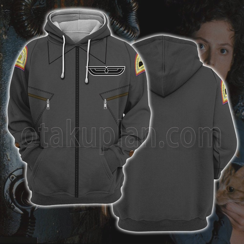 Alien Resurrection 1979 Ellen Ripley Grey Cosplay Hoodie