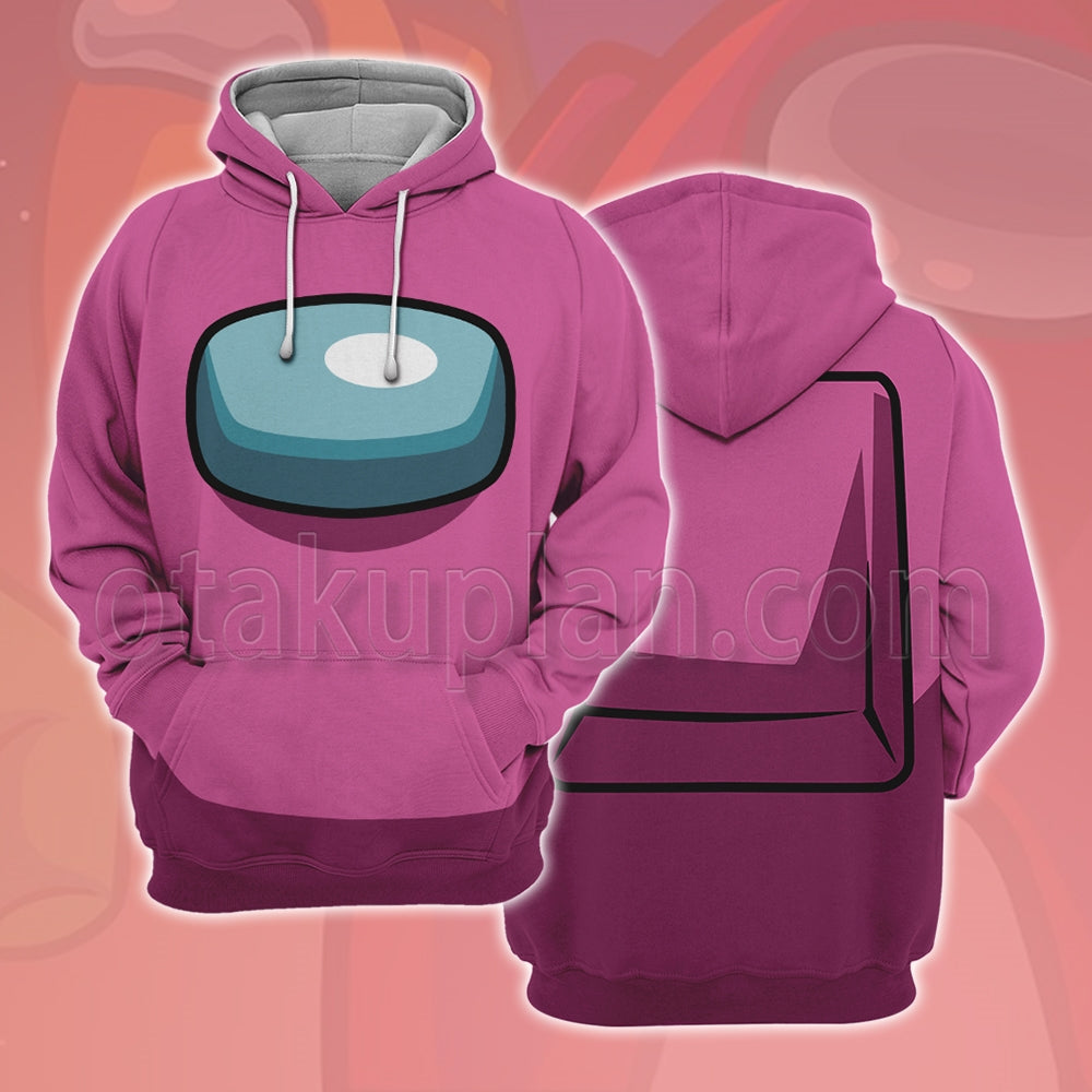 Among Us Crewmate Impostor Pink Cosplay Hoodie