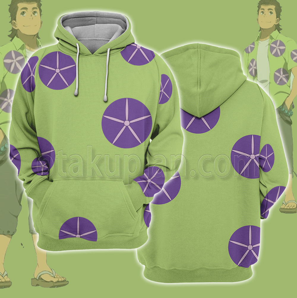 Anohana Hisakawa Tetsudou Green Cosplay Hoodie