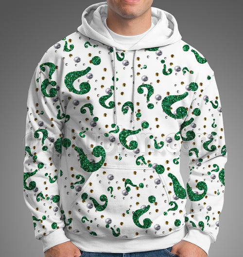 Batman Forever Riddler Rhinestone Hero Suit Cosplay Hoodie