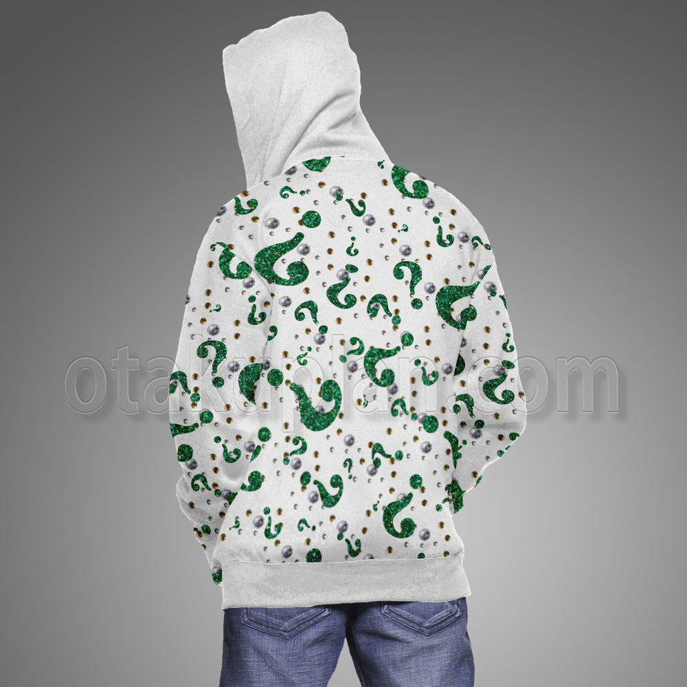 Batman Forever Riddler Rhinestone Hero Suit Cosplay Hoodie