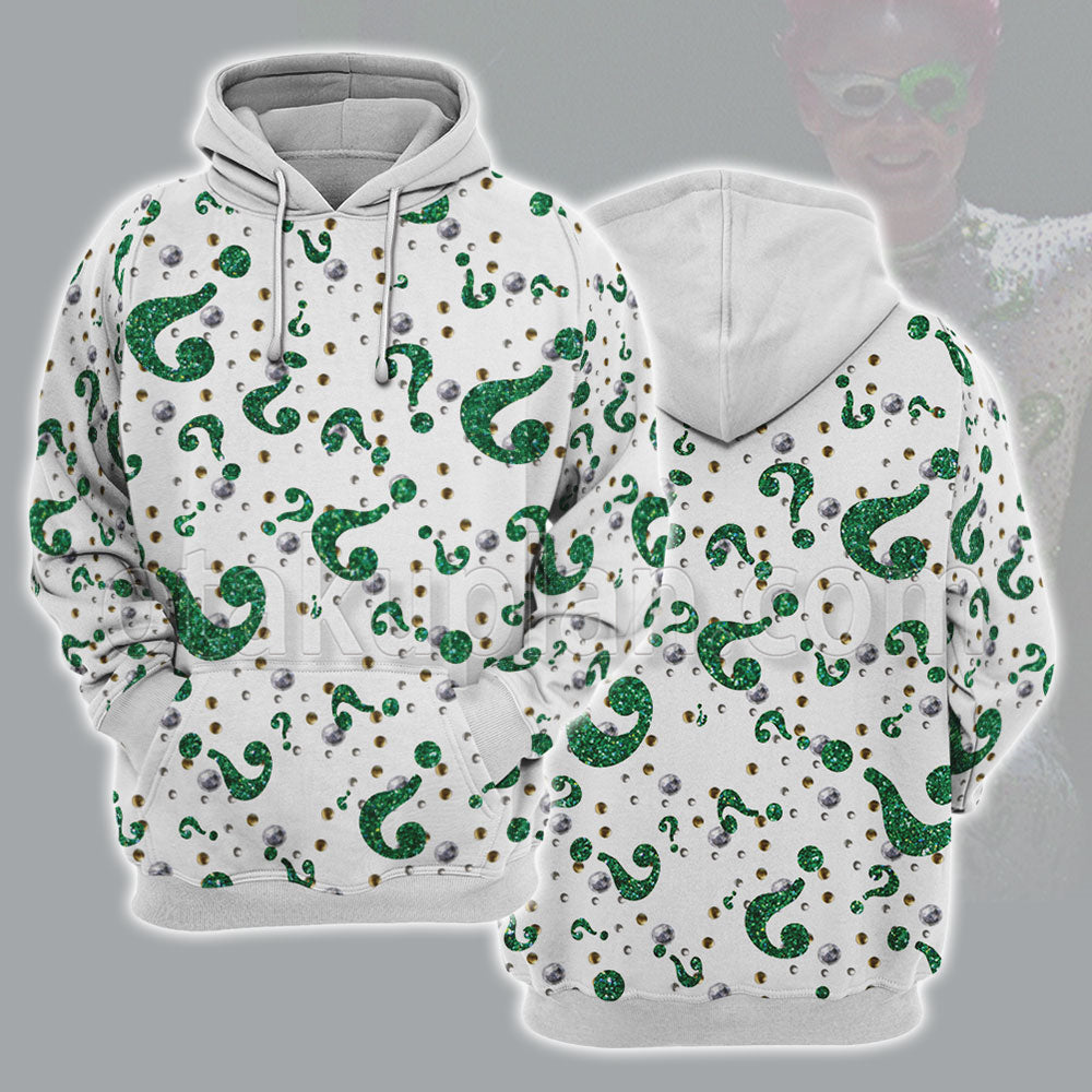 Batman Forever Riddler Rhinestone Hero Suit Cosplay Hoodie