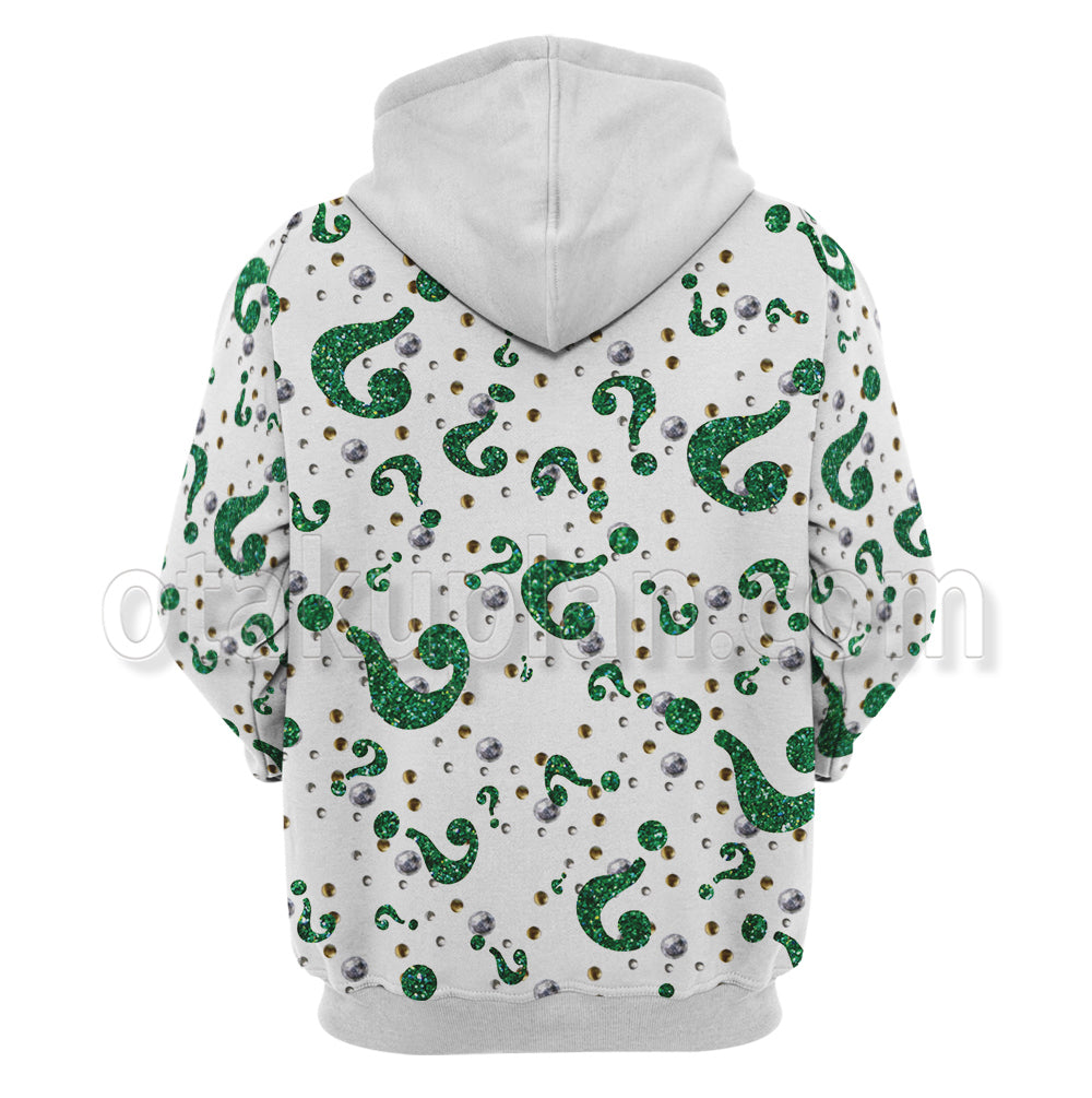 Batman Forever Riddler Rhinestone Hero Suit Cosplay Hoodie