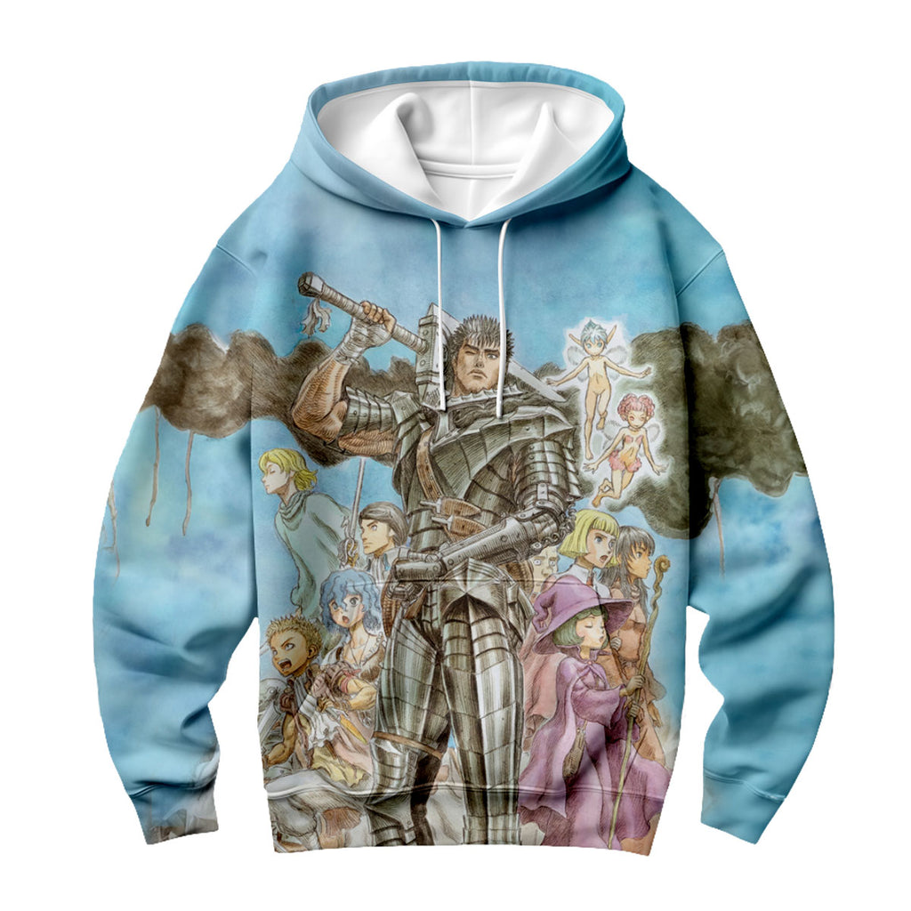 Berserk Guts Battling With Companions Anime Apparel
