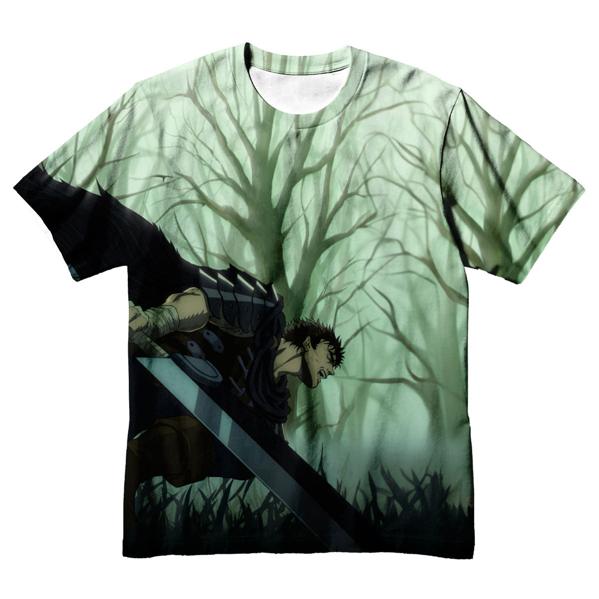 Berserk Guts Running In Forest Anime Apparel