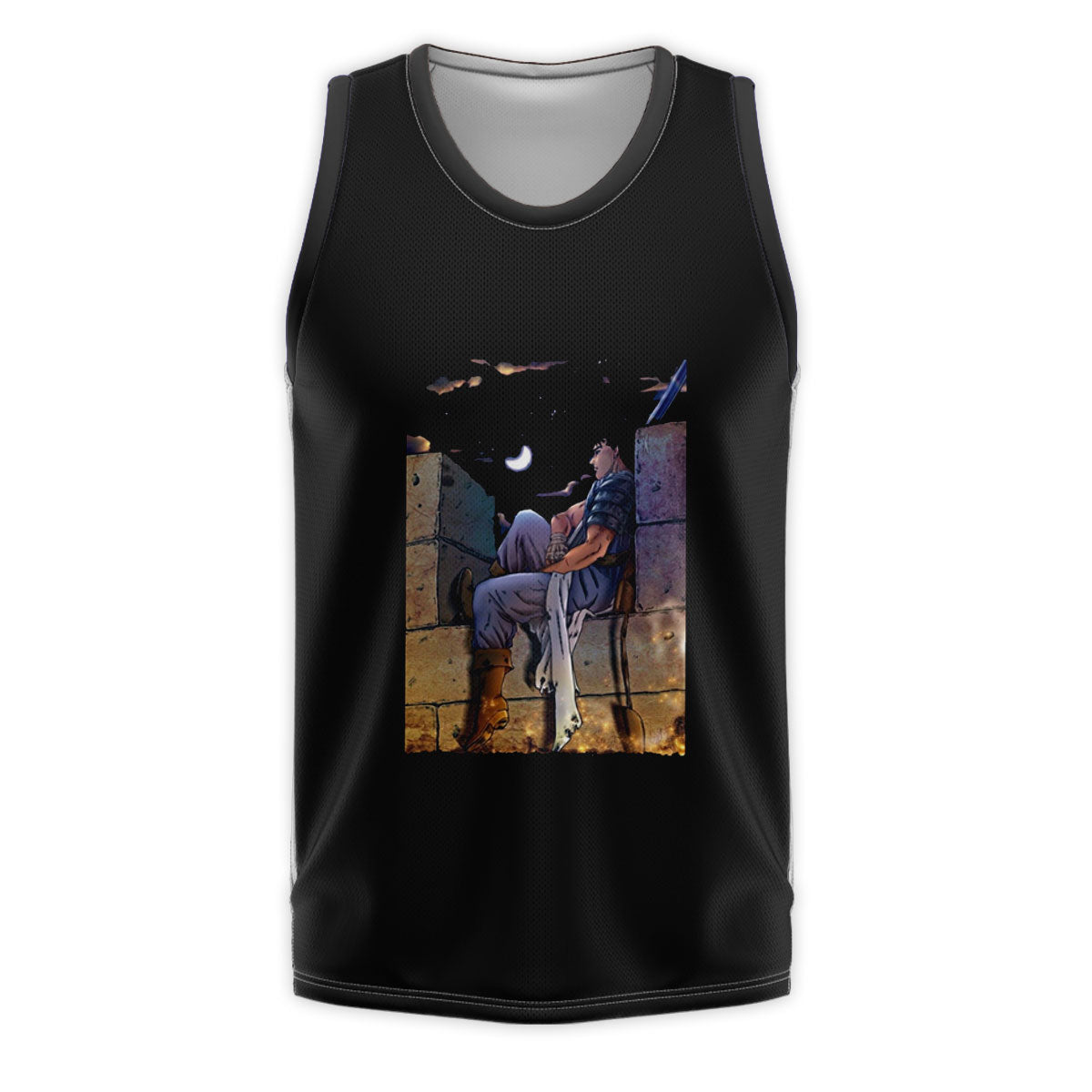Berserk Guts Sitting On Wall Anime Apparel