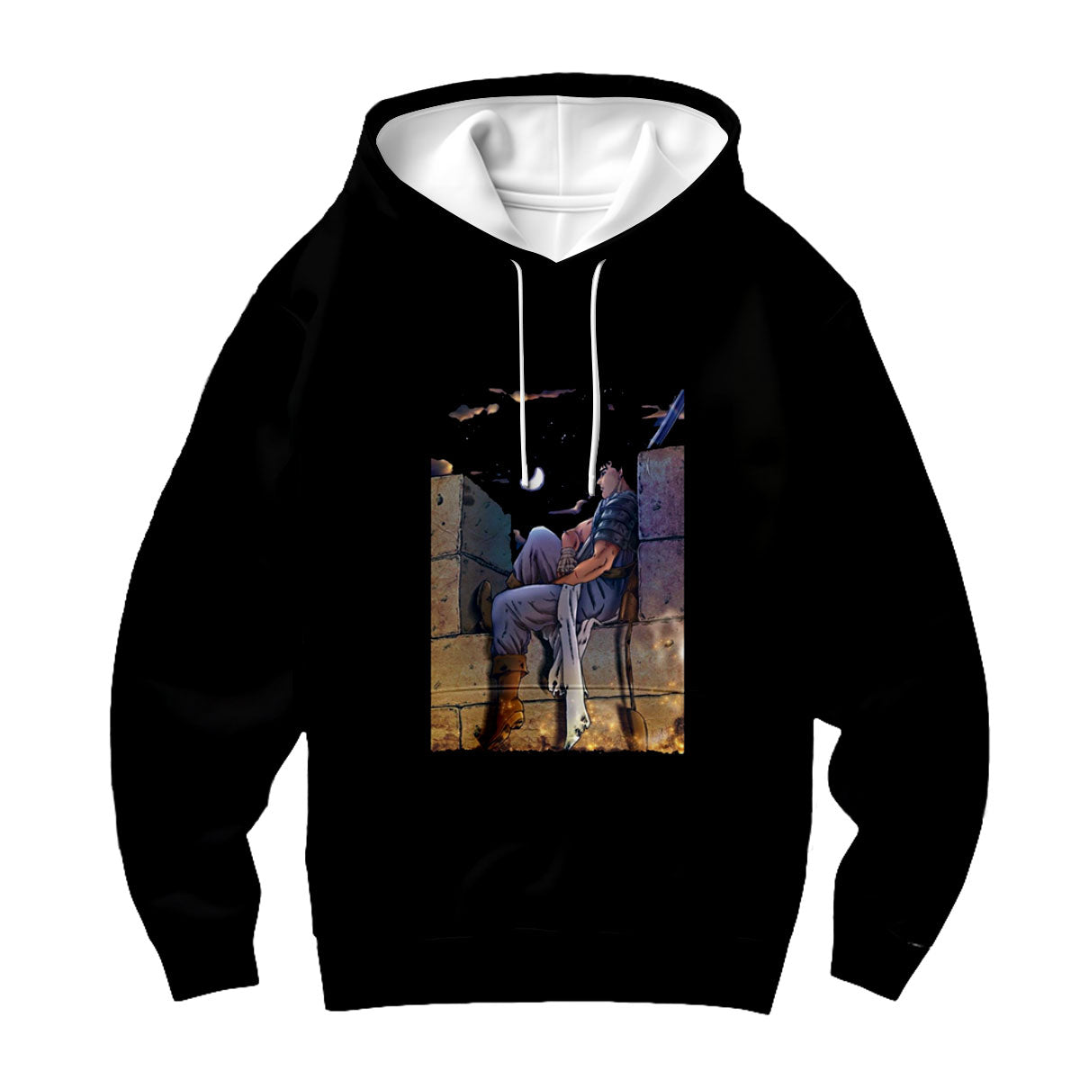 Berserk Guts Sitting On Wall Anime Apparel