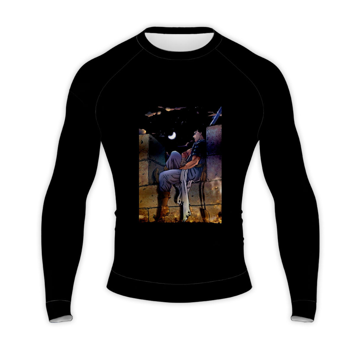 Berserk Guts Sitting On Wall Anime Apparel