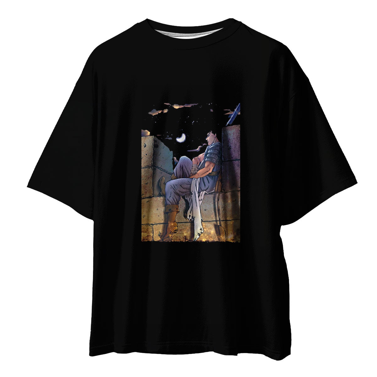 Berserk Guts Sitting On Wall Anime Apparel