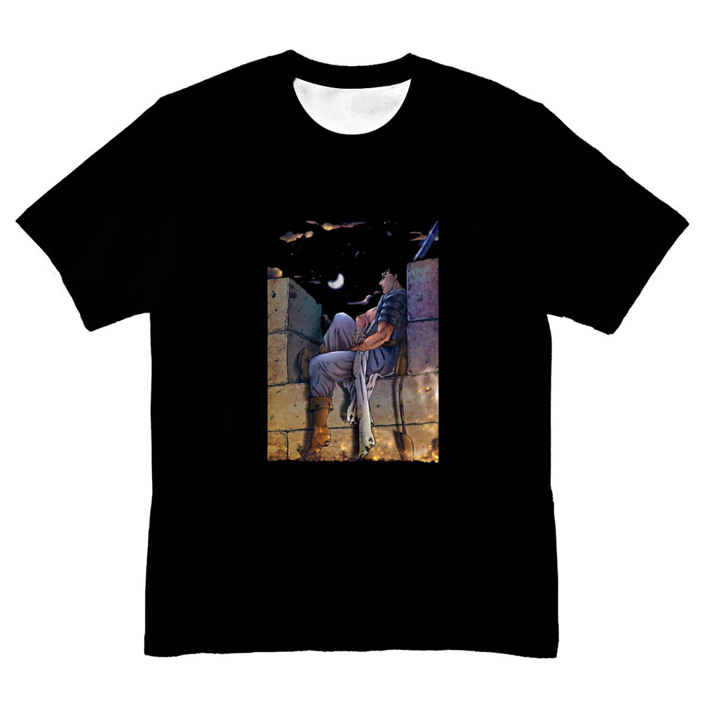 Berserk Guts Sitting On Wall Anime Apparel