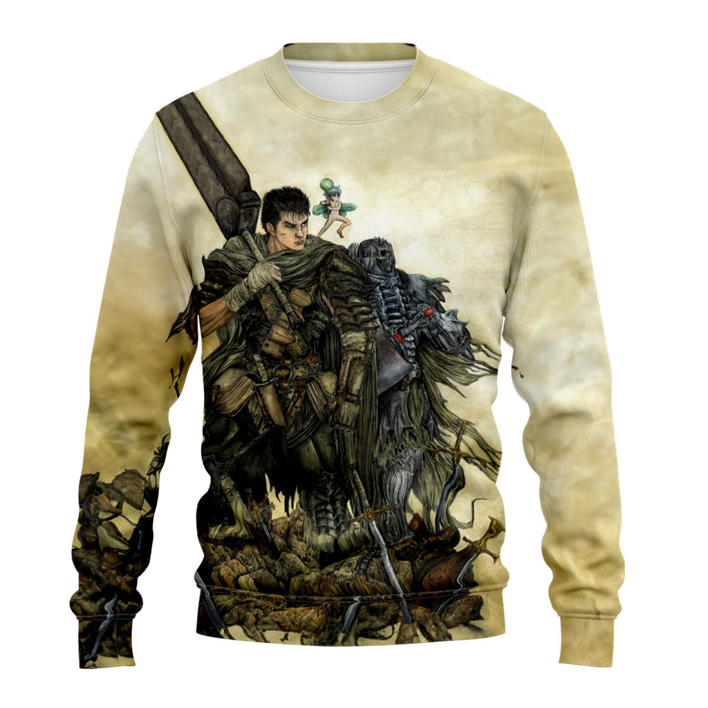 Berserk Guts Standing With Companions Anime Apparel