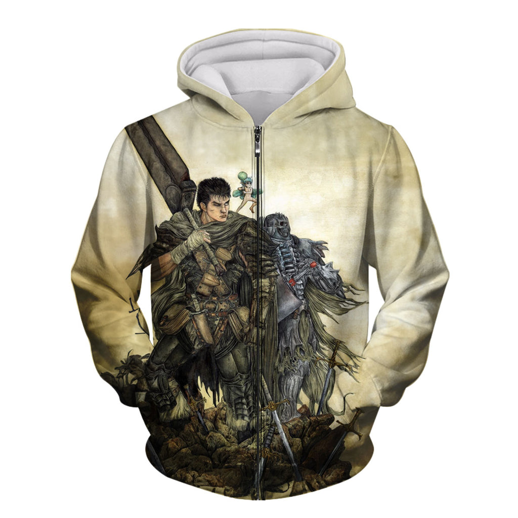 Berserk Guts Standing With Companions Anime Apparel