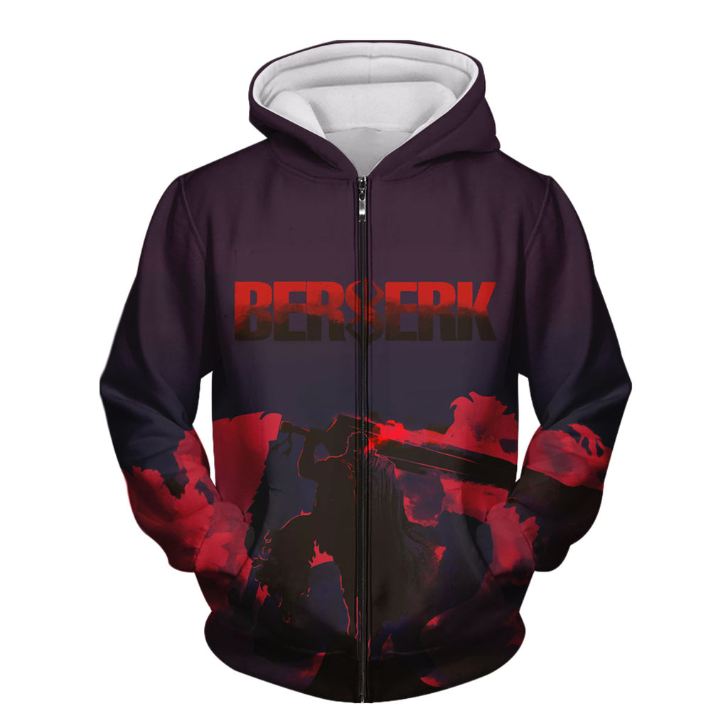 Berserk Guts Sword-Wielding Silhouette Anime Apparel