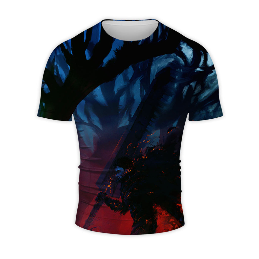 Berserk Guts Walking In Forest Anime Apparel