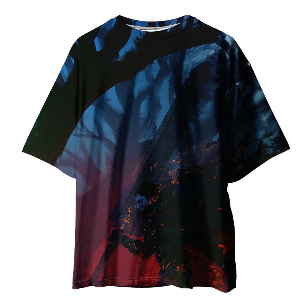 Berserk Guts Walking In Forest Anime Apparel