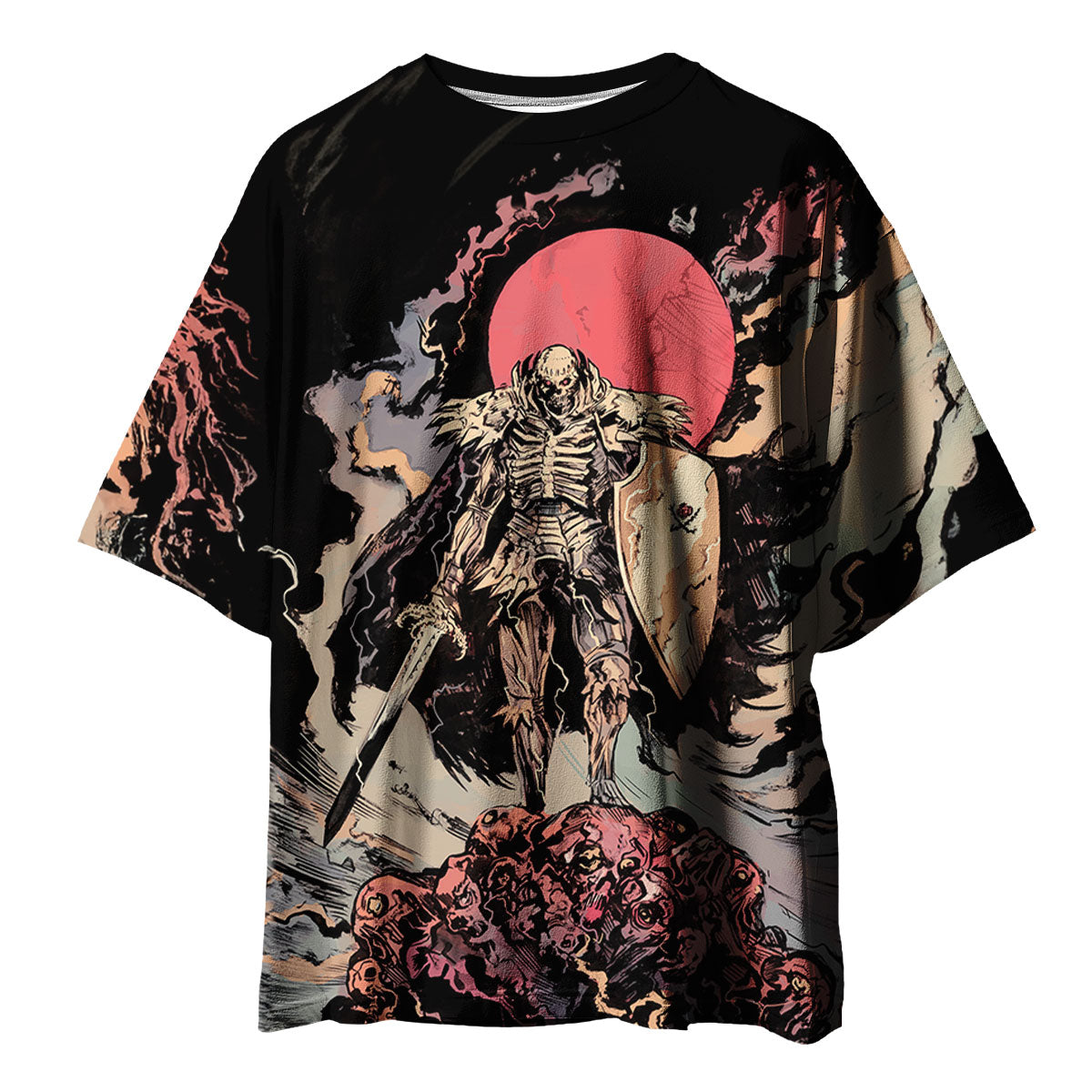 Berserker Skeleton Knight On Bone Pile Anime Apparel