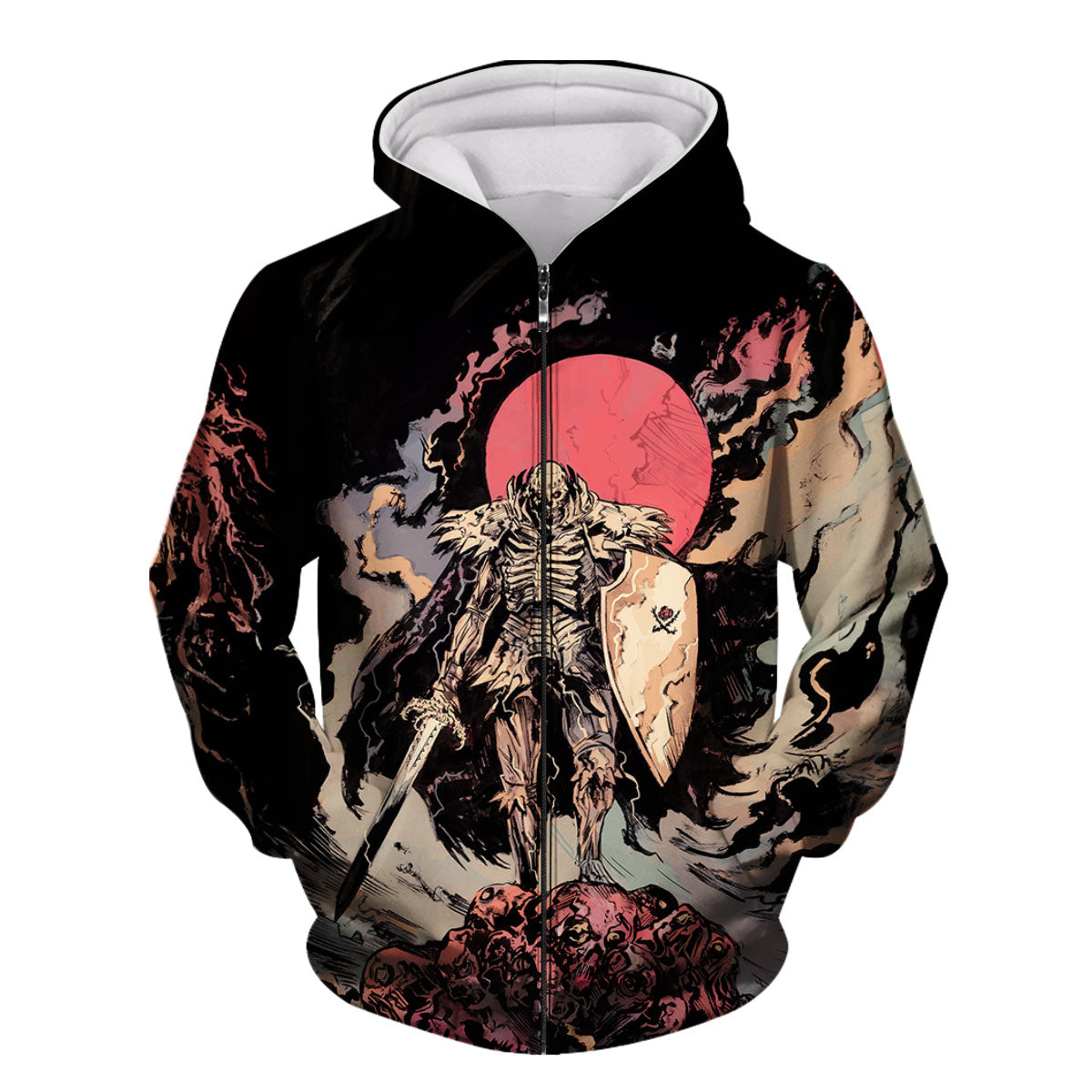 Berserker Skeleton Knight On Bone Pile Anime Apparel