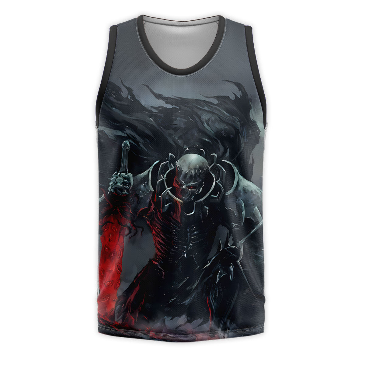 Berserker Skeleton Knight Wielding Red Sword Anime Apparel