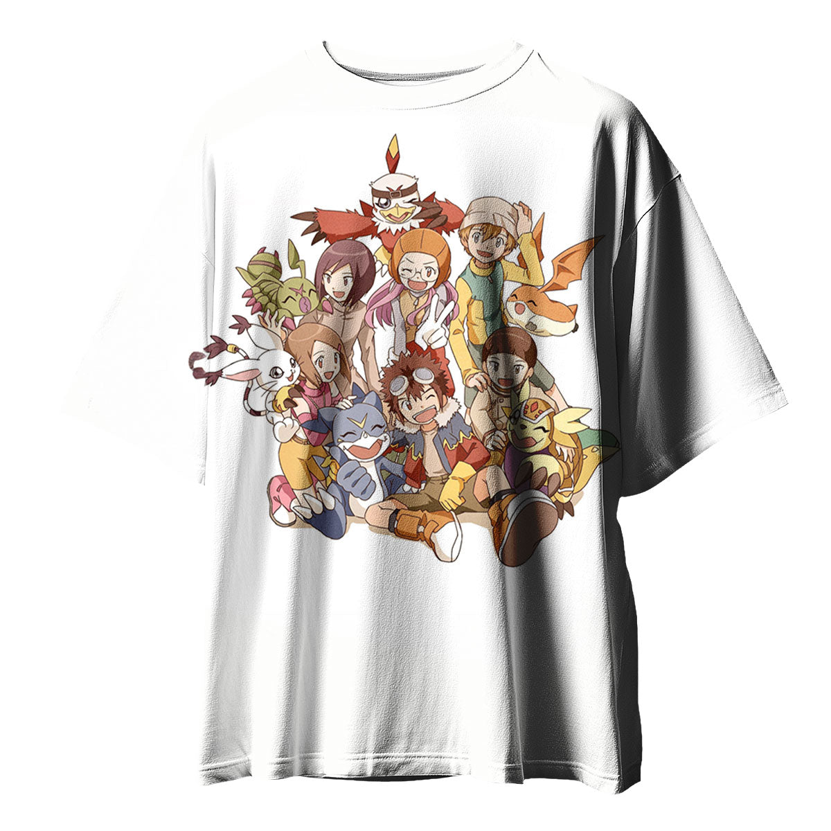 Digimon Adventure 02 Main Characters Colorful Group Photo Anime Apparel