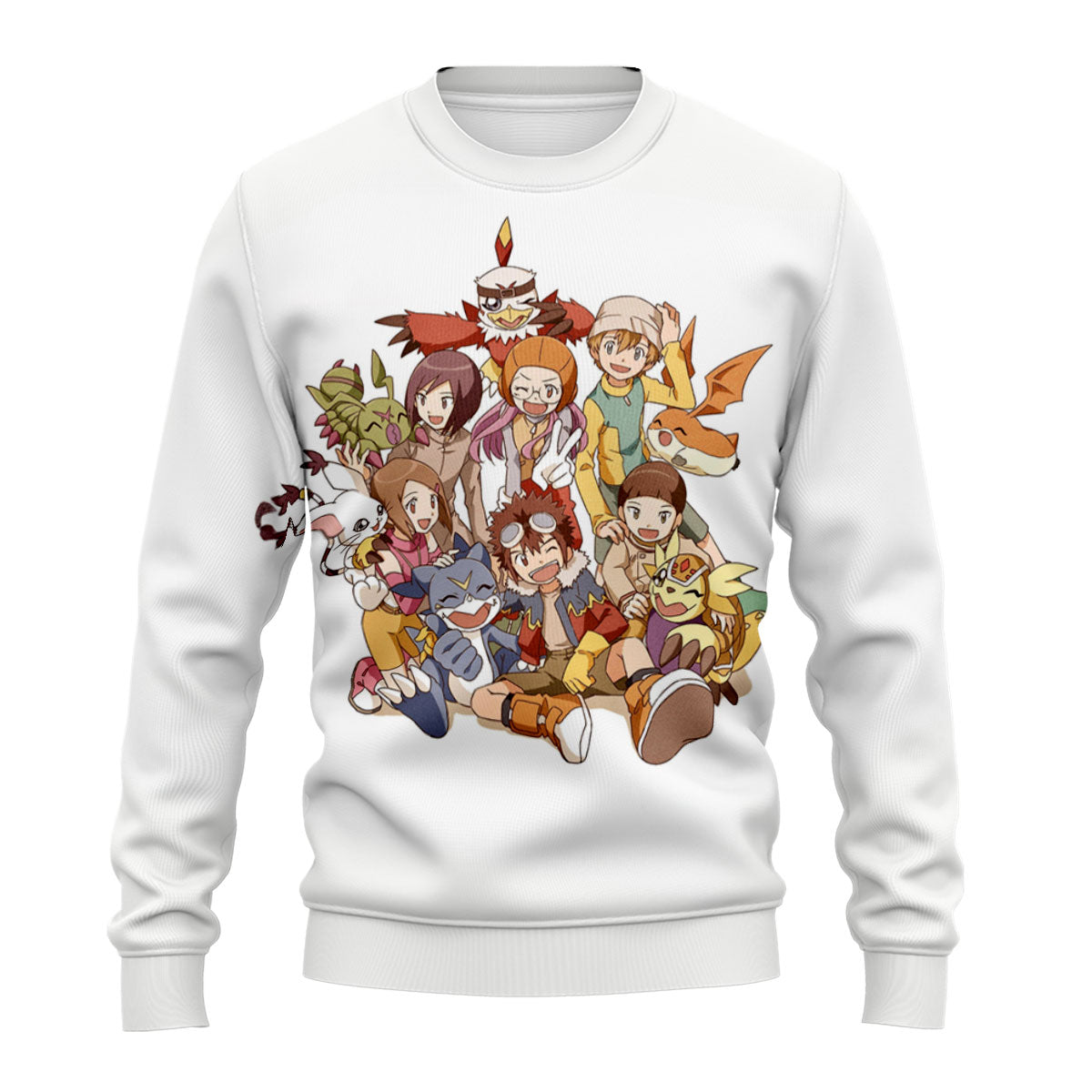 Digimon Adventure 02 Main Characters Colorful Group Photo Anime Apparel