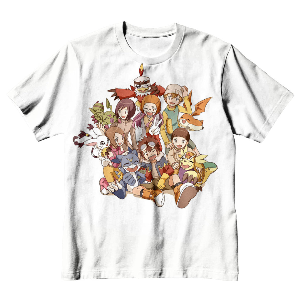 Digimon Adventure 02 Main Characters Colorful Group Photo Anime Apparel