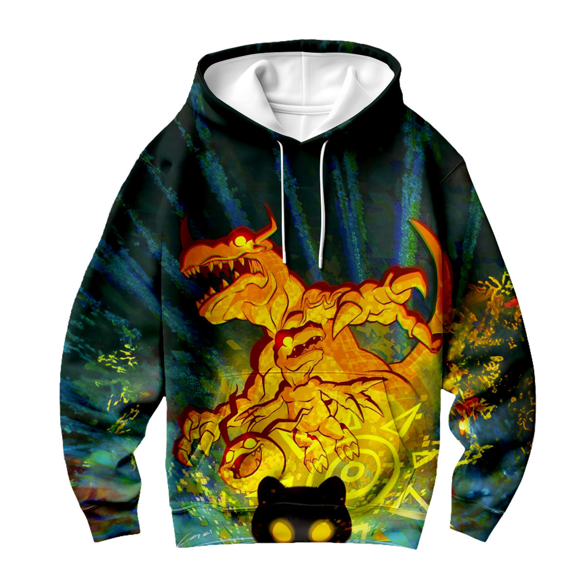 Digimon Adventure Agumon Emitting Orange Glow Anime Apparel