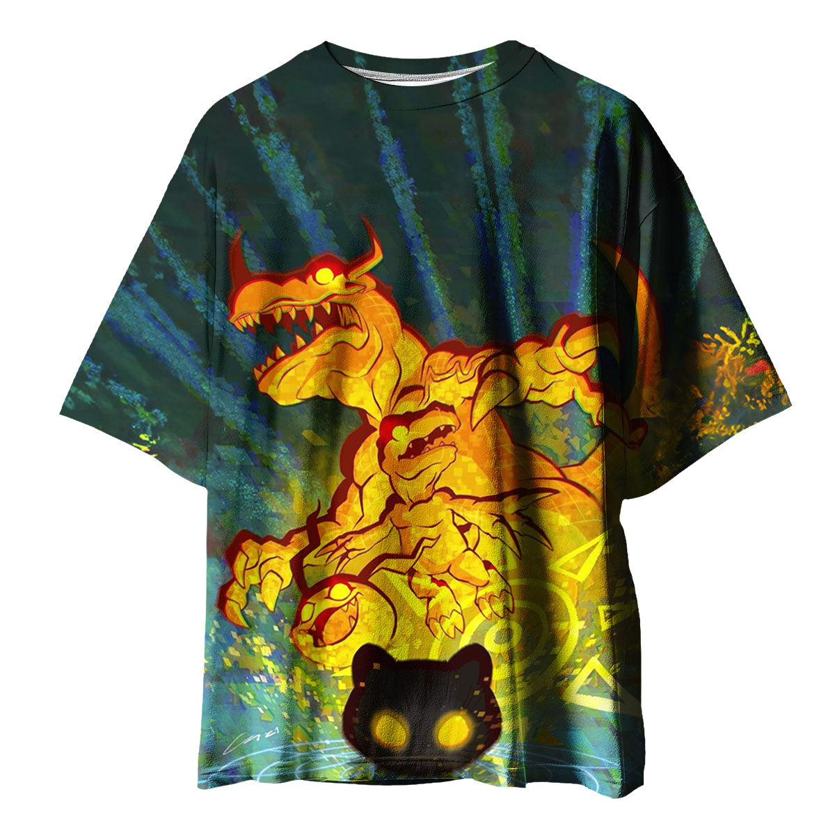 Digimon Adventure Agumon Emitting Orange Glow Anime Apparel