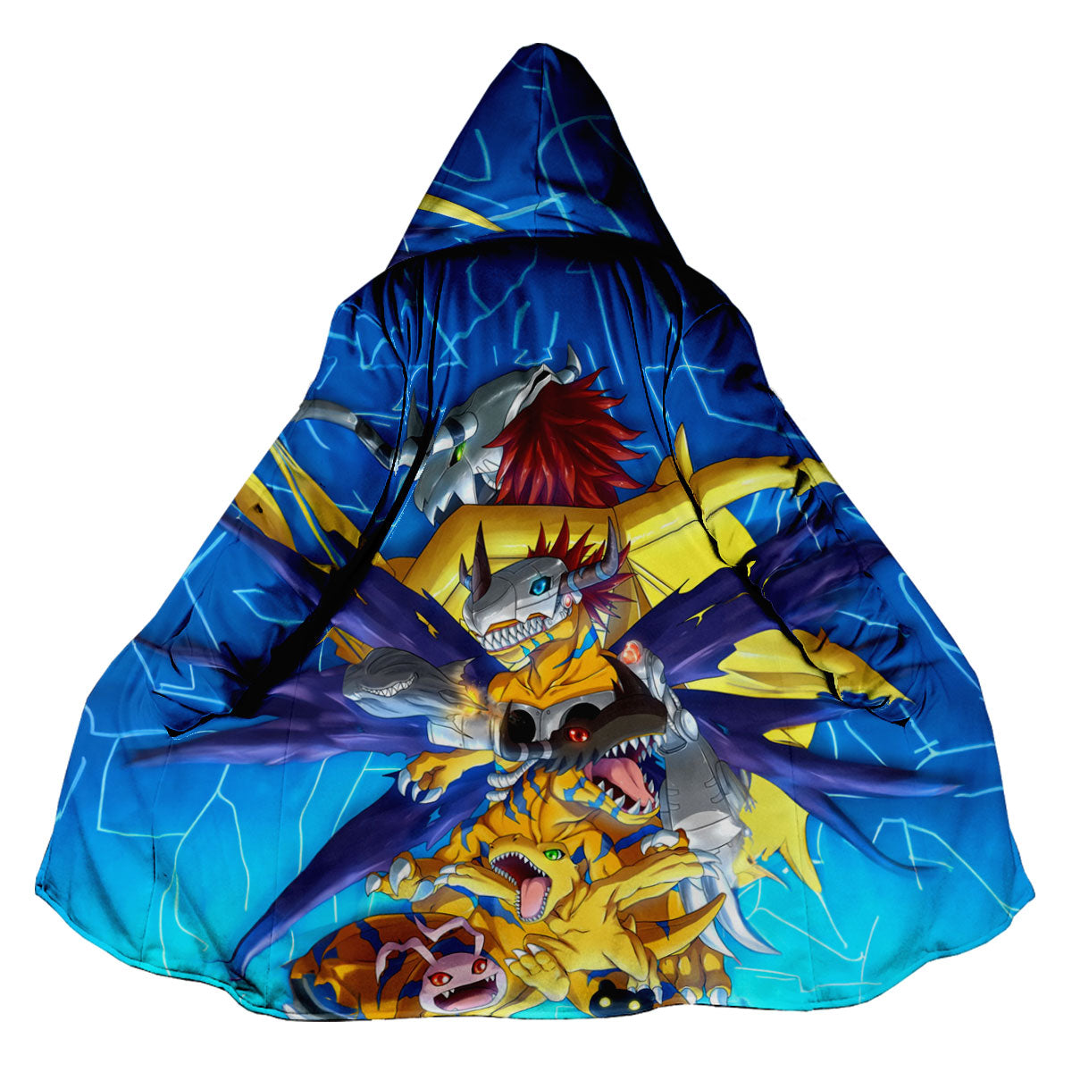 Digimon Adventure Agumon Evolution Dynamic Pose Blue Anime Apparel