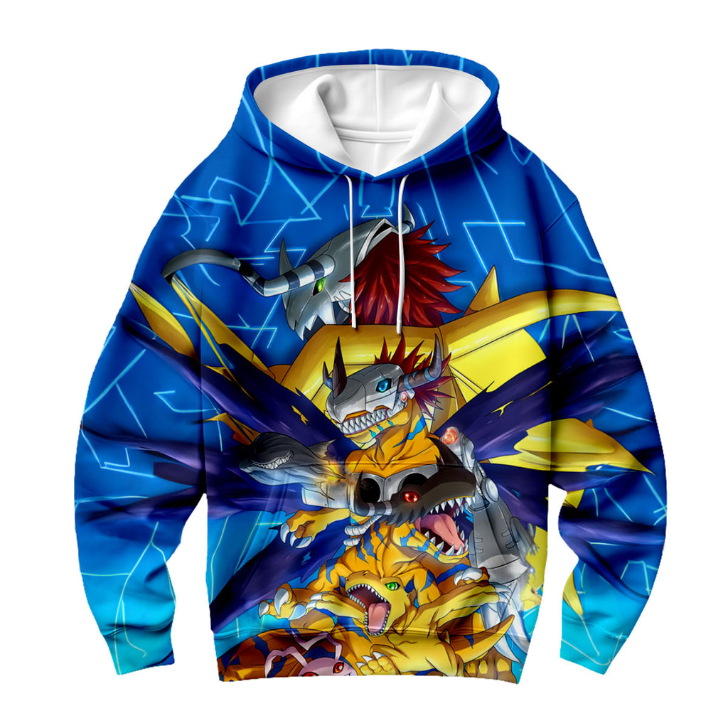 Digimon Adventure Agumon Evolution Dynamic Pose Blue Anime Apparel