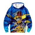 Digimon Adventure Agumon Evolution Dynamic Pose Blue Anime Apparel