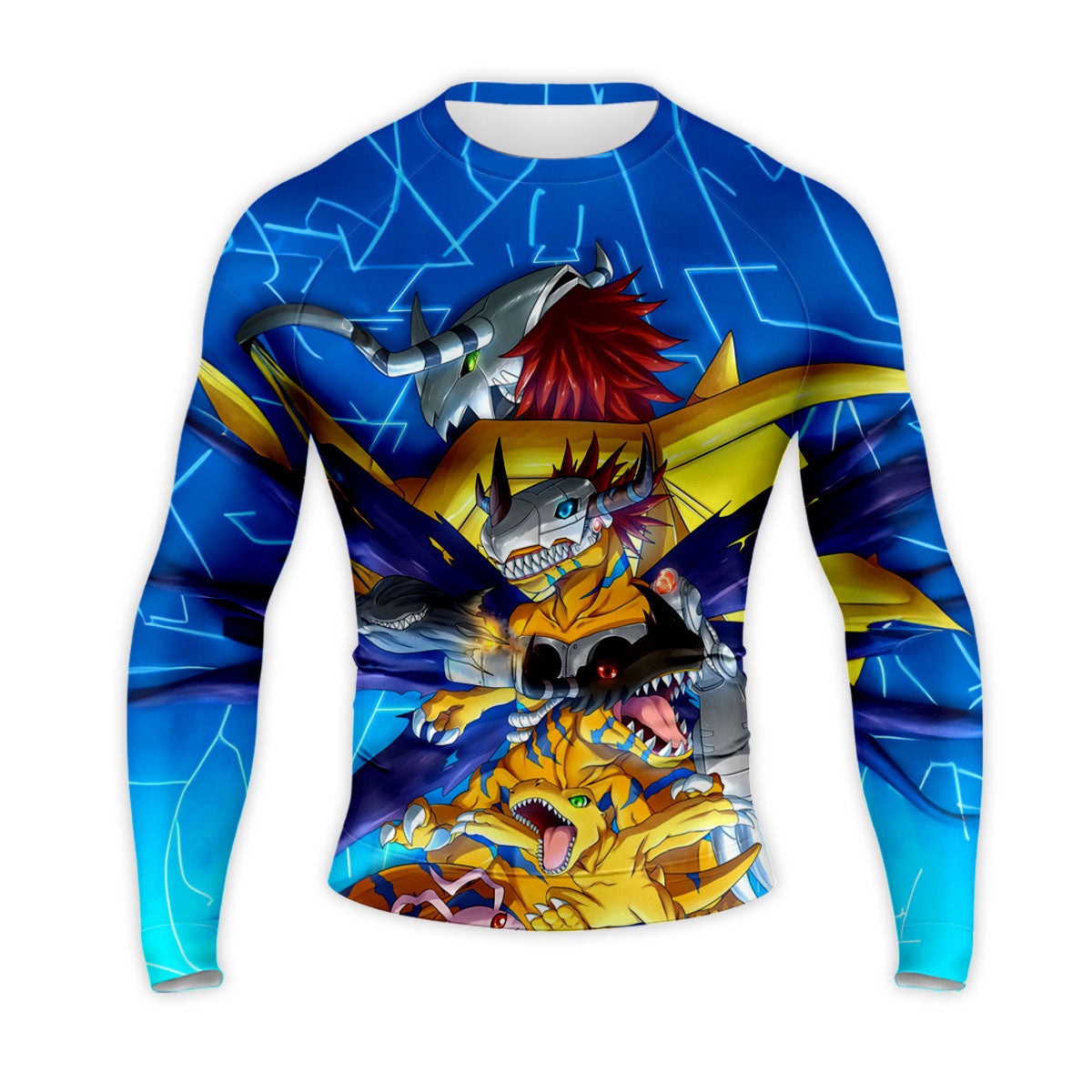 Digimon Adventure Agumon Evolution Dynamic Pose Blue Anime Apparel