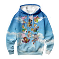 Digimon Adventure Agumon Flying Through Sky Blue Clouds Anime Apparel
