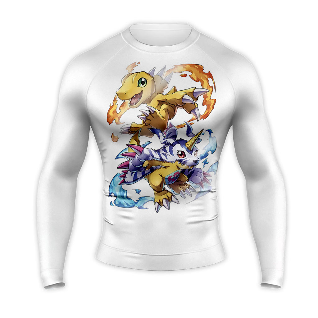 Digimon Adventure Agumon Gabumon With Flames And Waves Anime Apparel