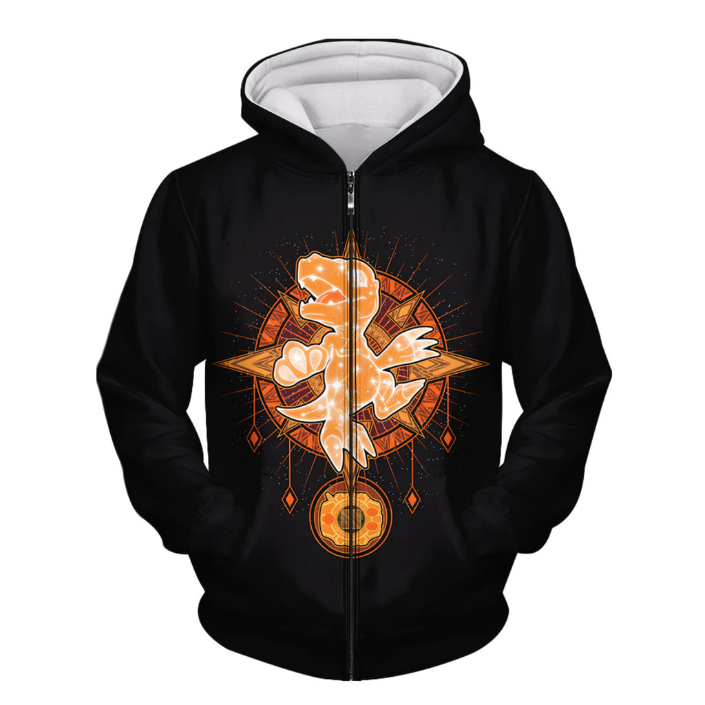 Digimon Adventure Agumon Orange With Starry Sky Pattern Anime Apparel