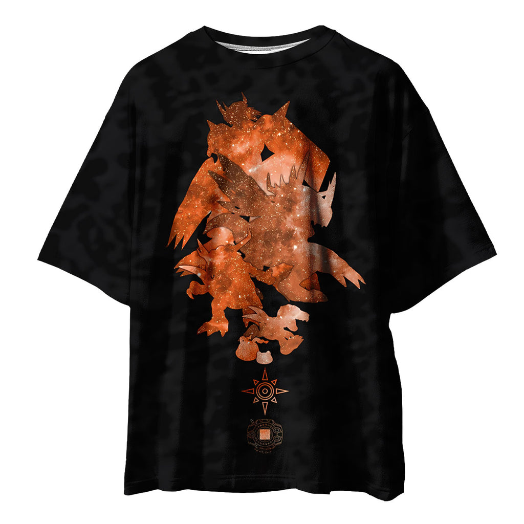 Digimon Adventure Agumon Silhouette Against Starry Sky Anime Apparel