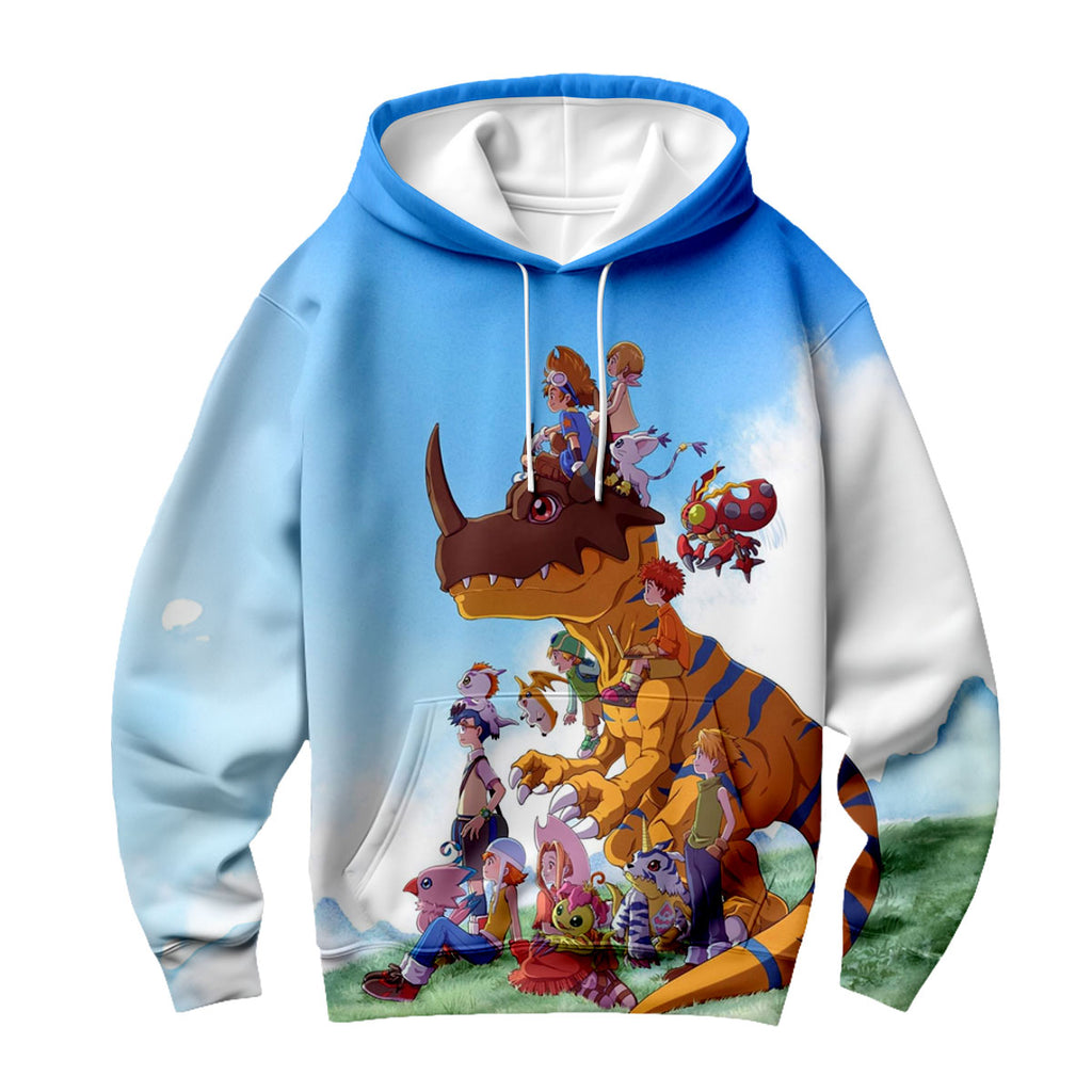 Digimon Adventure Agumon Standing In Outdoor Environment With Greenery Anime Apparel