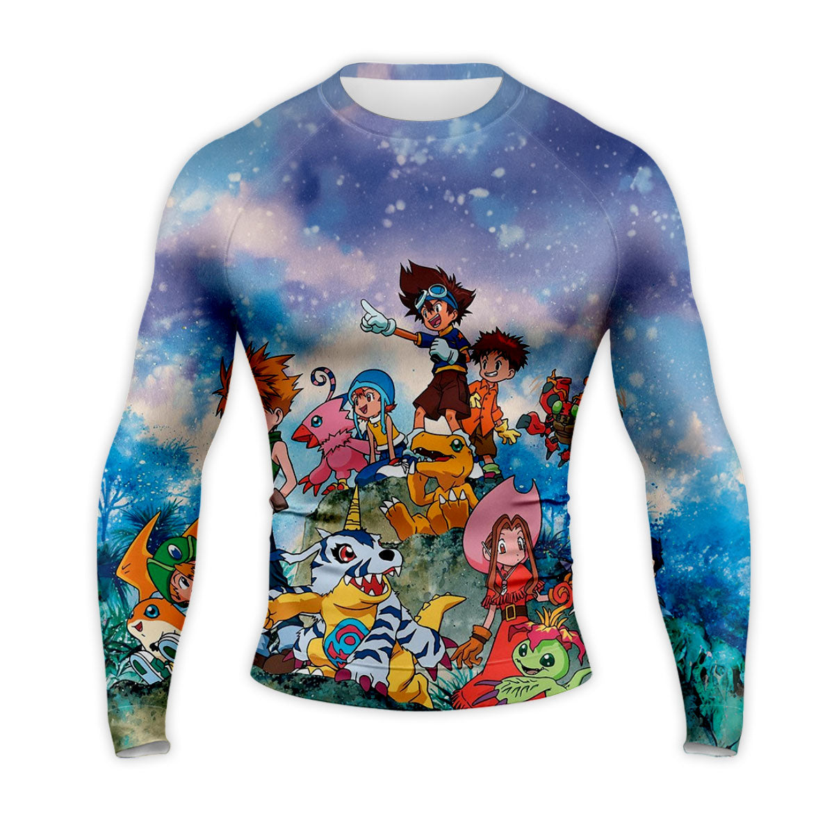 Digimon Adventure Agumon Standing On Blue Hill Anime Apparel