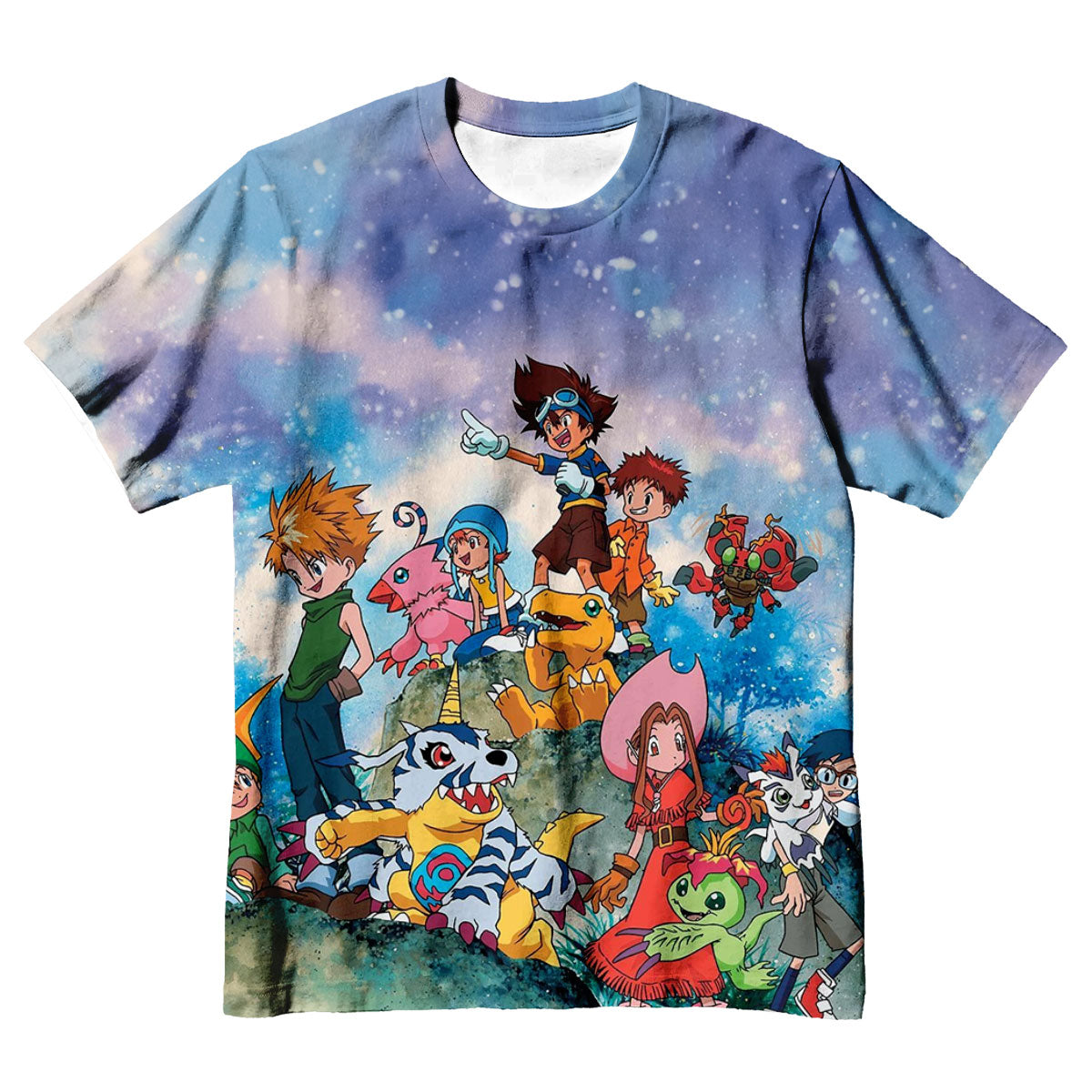 Digimon Adventure Agumon Standing On Blue Hill Anime Apparel