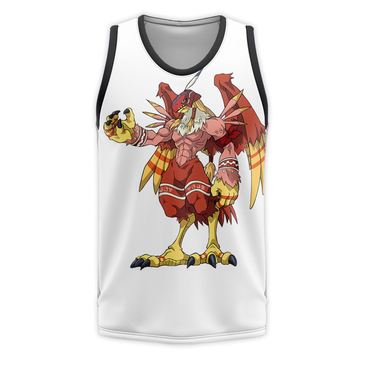 Digimon Adventure Garudamon Standing In Red And Yellow Anime Apparel