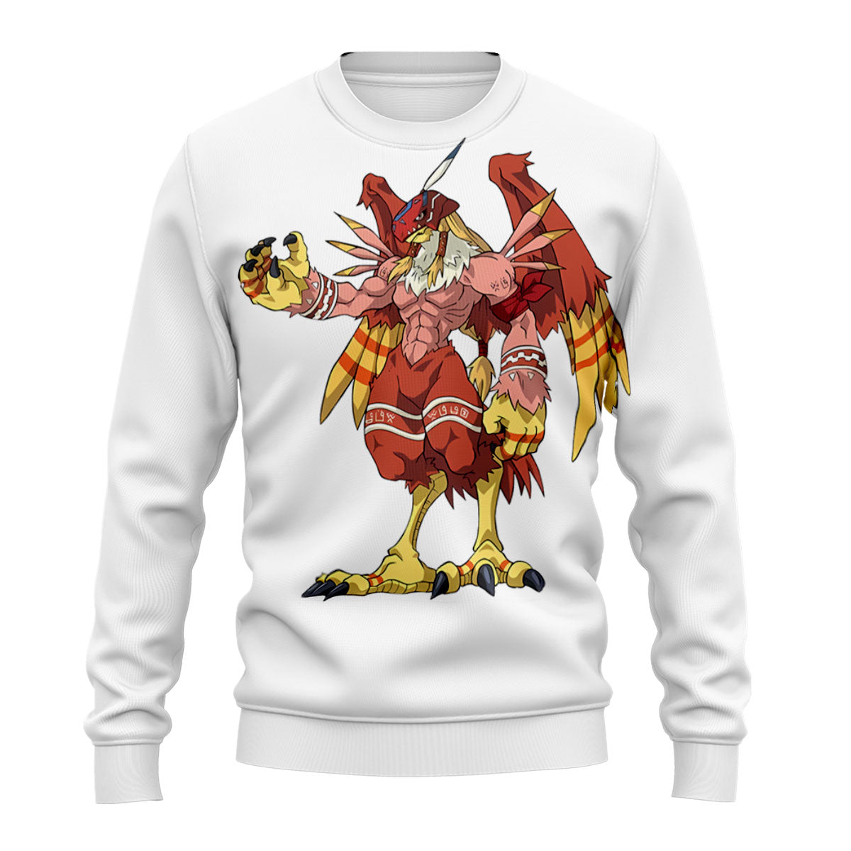 Digimon Adventure Garudamon Standing In Red And Yellow Anime Apparel