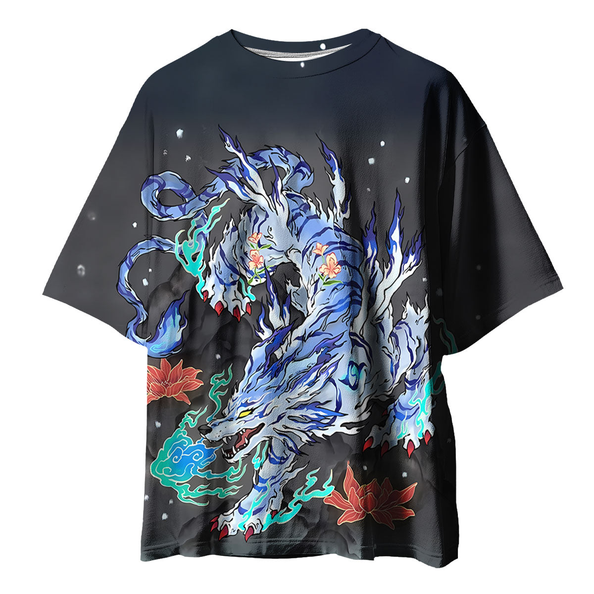 Digimon Adventure Garurumon Blue And White Mechanical Wolf Anime Apparel