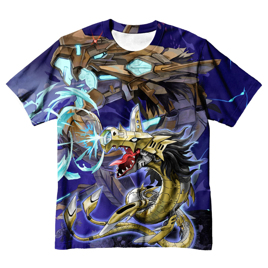 Digimon Adventure Gigaseadramon Attacking Metal Seadramon Battle Anime Apparel