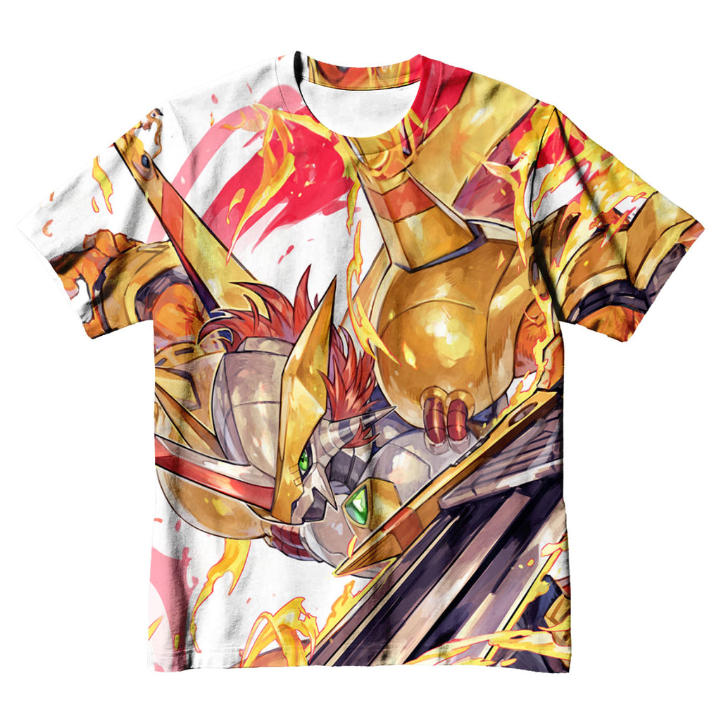 Digimon Adventure Golden Wargreymon Engulfed In Flames Anime Apparel