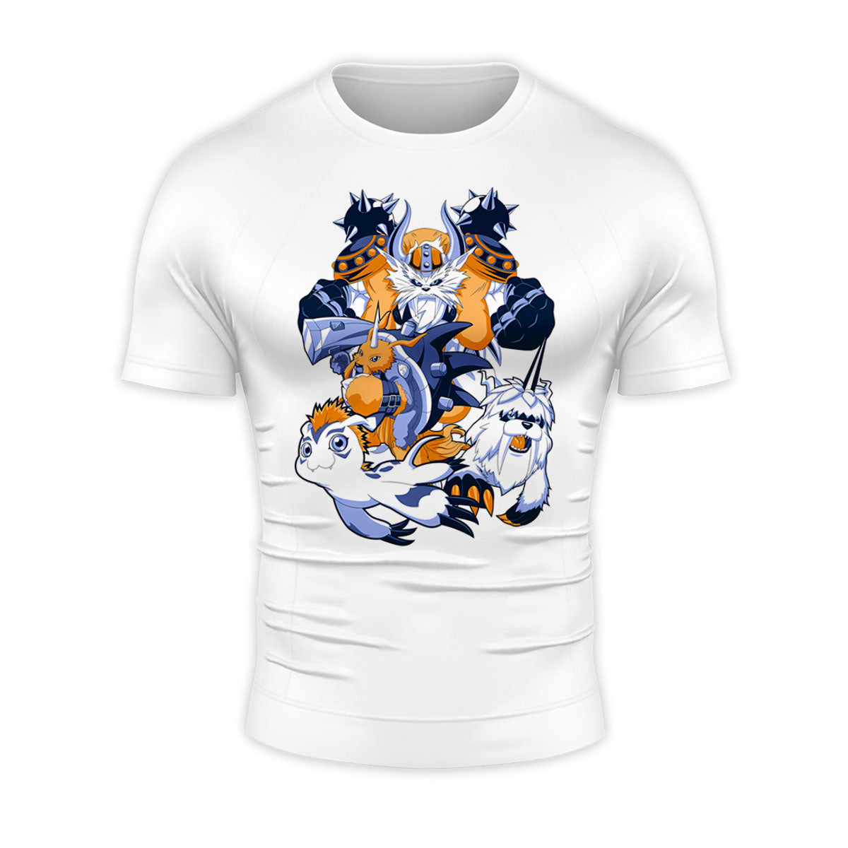 Digimon Adventure Gomamon Evolved Group Orange White Anime Apparel