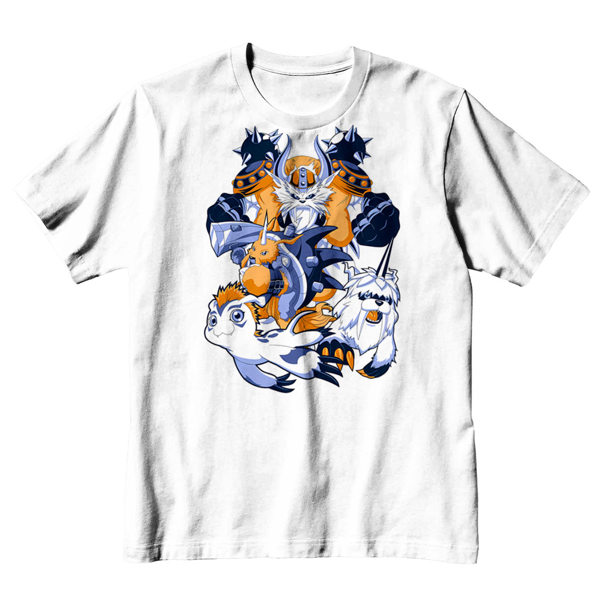 Digimon Adventure Gomamon Evolved Group Orange White Anime Apparel