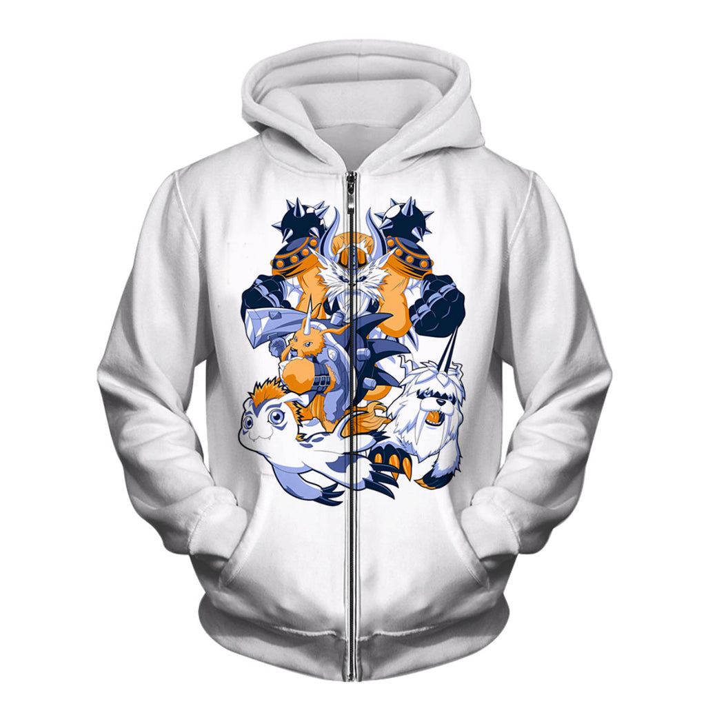 Digimon Adventure Gomamon Evolved Group Orange White Anime Apparel